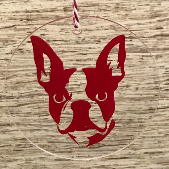 Boston Terrier Dog Acrylic Christmas Ornament - Picture 1 of 2